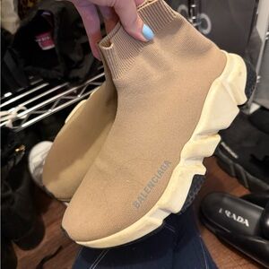 Balenciaga Beige Sock Sneakers